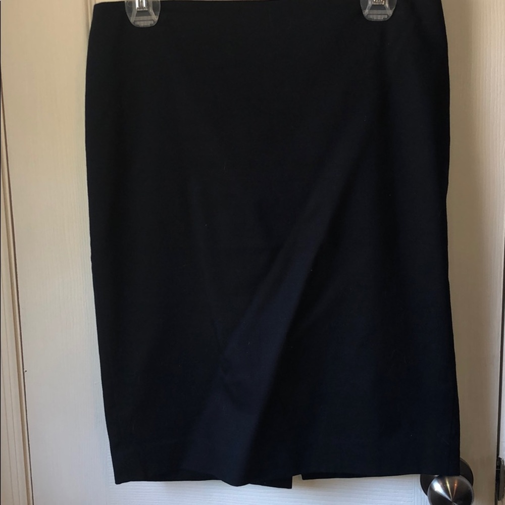 Blue back zip pencil skirt